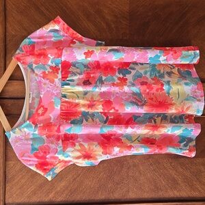 Pulse Floral Women's Blouse - Pink and Orange